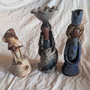 2/60$ Adia Ceramic Sculpture Trio Of Women's- Cream, Gray, Blue